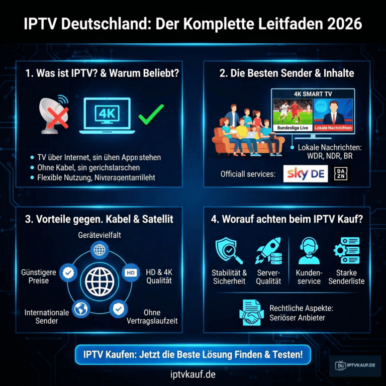 IPTV Deutschland – IPTV kaufen bei iptvkauf.de: Bundesliga, lokale Sender und internationales Streaming auf Smart TV in HD und 4K Qualität