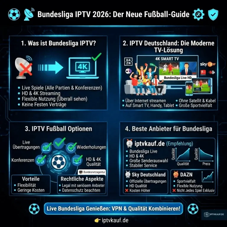 Bundesliga IPTV Live Streaming – IPTV Deutschland und IPTV Fußball mit Live IPTV Lösungen in HD bei iptvkauf.de
