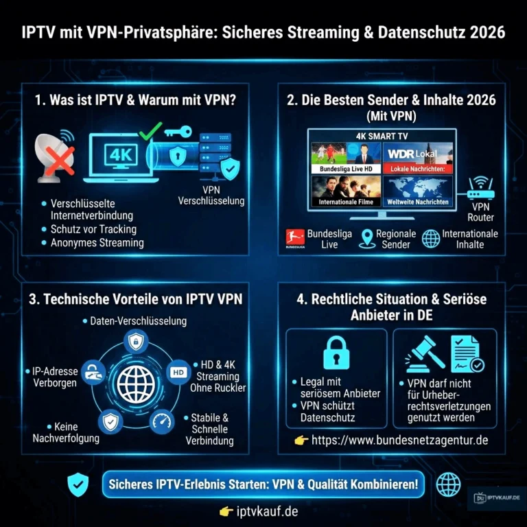 IPTV VPN for secure streaming and privacy – VPN-protected IPTV Deutschland solution at iptvkauf.de for anonymous and safe entertainment
