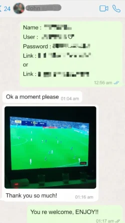 Echtes Kundenlob im WhatsApp Chat für unser IPTV Deutschland – jetzt risikofrei IPTV kaufen.